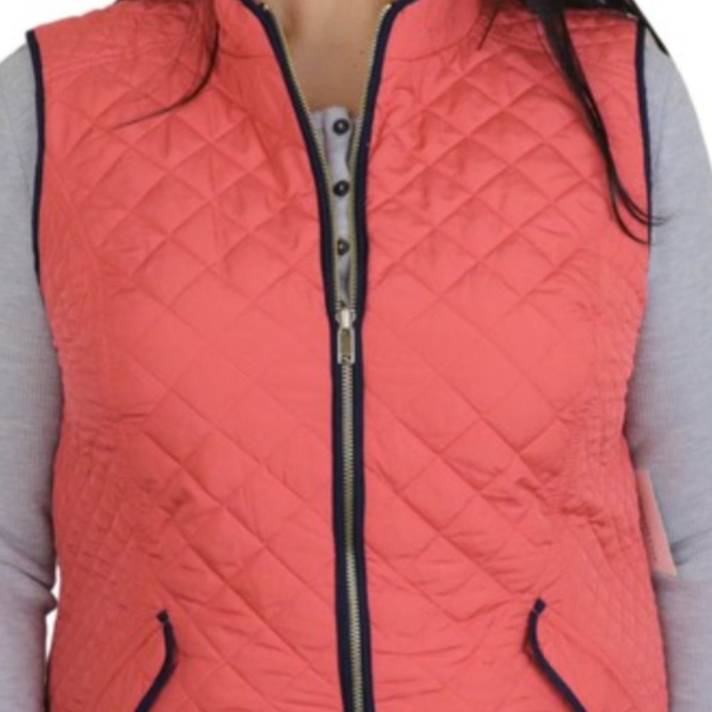 Charter Club Quilted Vest Coral